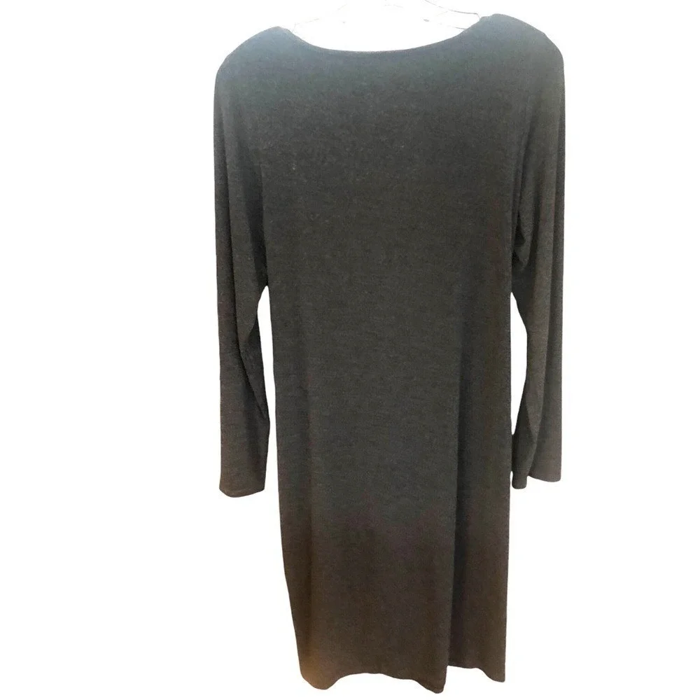 J Jill‎ Wearever Collection Career Charcoal Tie Front Knee Length Dress Medium